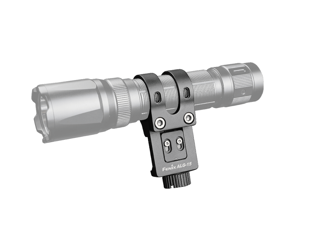 Fenix ALG-15 Tactical Rail Mount  shown with a light attached