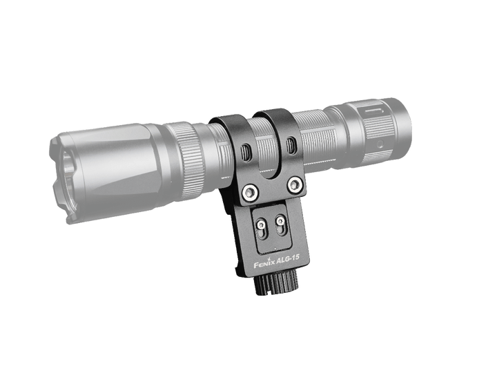 Fenix ALG-15 Tactical Rail Mount  shown with a light attached