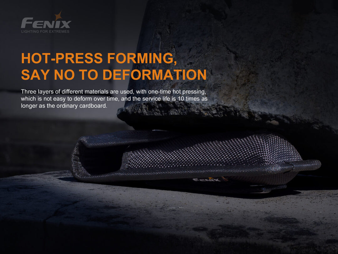Text explaining the durability of the Fenix ALP-10 Flashlight Holster 