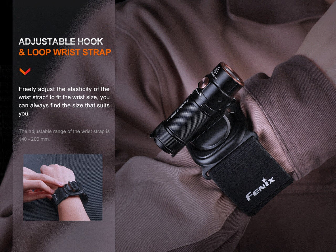 Fenix ALW-01 Wrist Flashlight Holster worn on the wrist