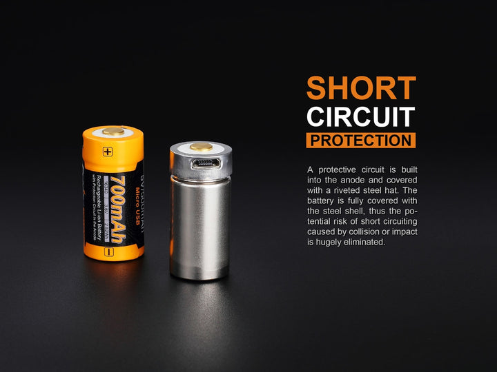 Short circuit protection of the Fenix ARB-L16-700UP battery 