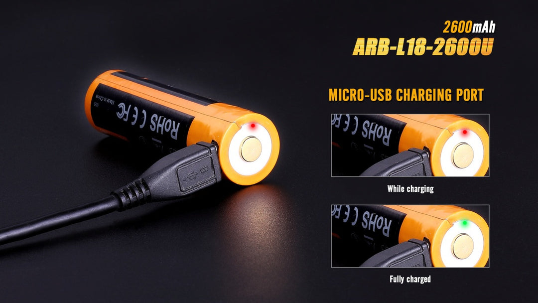 Fenix ARB-L18-2600U USB Rechargeable Li-ion 18650 Battery