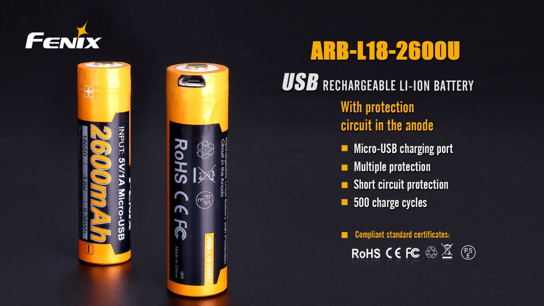Fenix ARB-L18-2600U rechargeable battery details