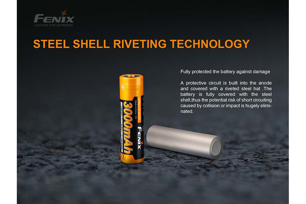 Steel shell of the Fenix ARB-L18-3000P rechargeable battery 
