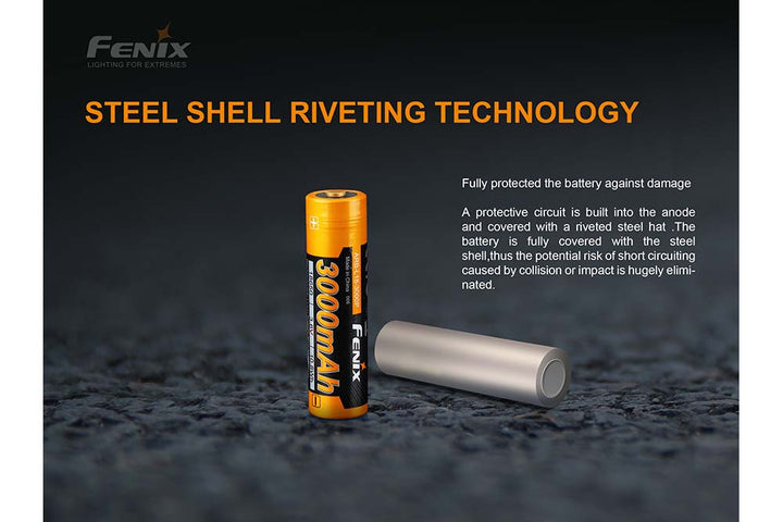 Steel shell of the Fenix ARB-L18-3000P rechargeable battery 