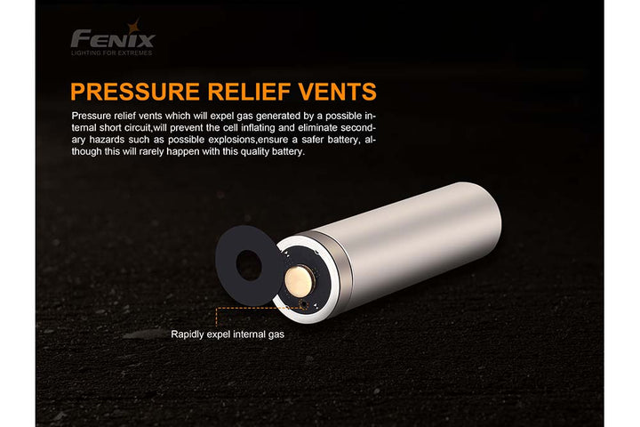 Fenix ARB-L18-3000P rechargeable battery pressure relief vents