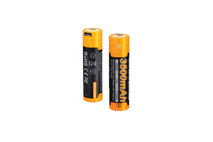 A pair of Fenix ARB-L18-3500U rechargeable batteries