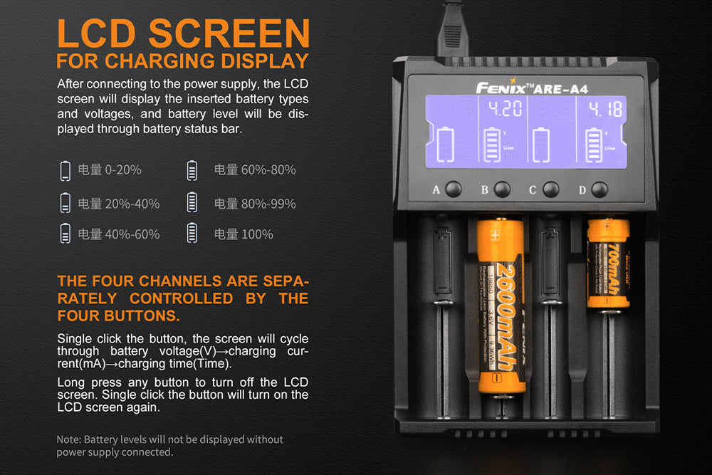 fenix flashlight battery charger Fenix ARE-A4 Battery Charger