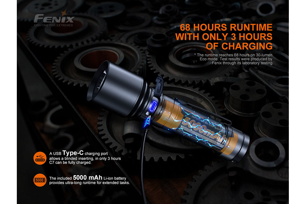 Fenix C7 High-performance Rechargeable LED Flashlight - 3000