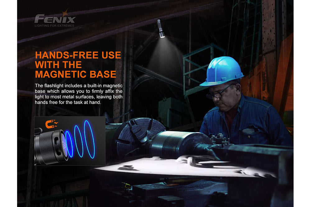 Magnetic base of the Fenix C7 rechargeable LED flashlight 