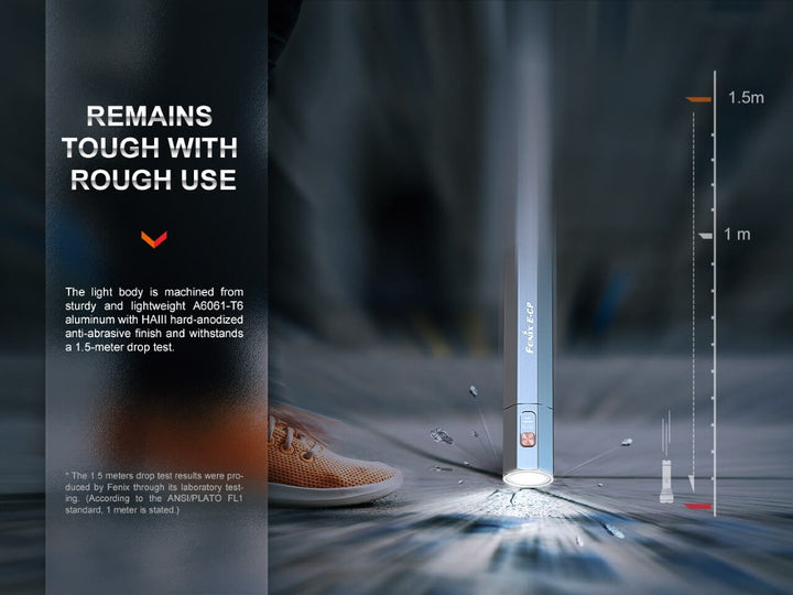 Fenix E-CP Powerbank Flashlight dropped on concrete