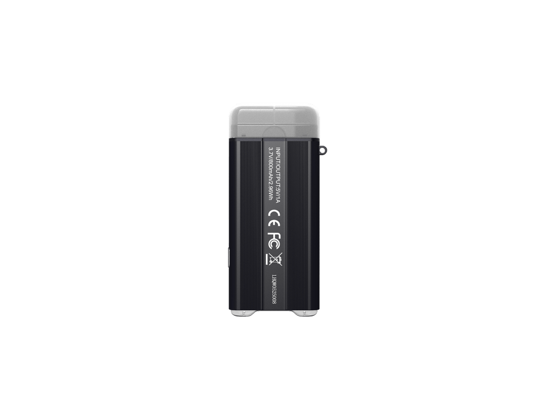 Fenix E-SPARK thin powerbank flashlight as viewed from the bottom