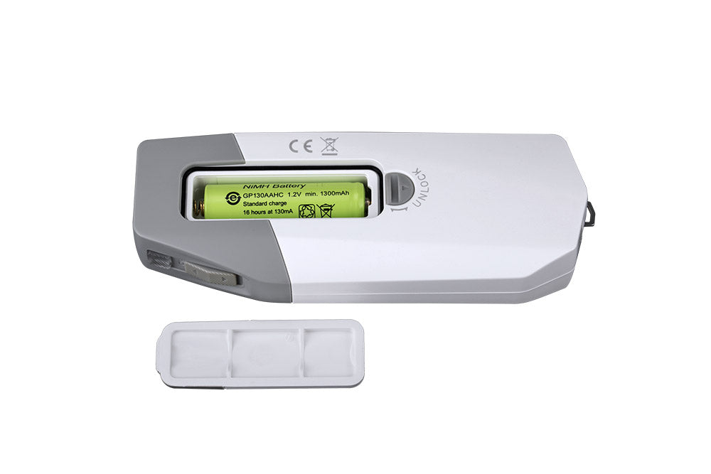 Fenix E-STAR emergency LED flashlight with battery compartment open