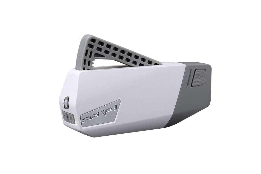 Fenix E-STAR emergency LED flashlight with the hand crank exposed