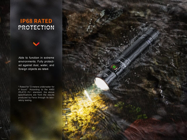 Fenix E35R high-performance rechargeable LED flashlight under water