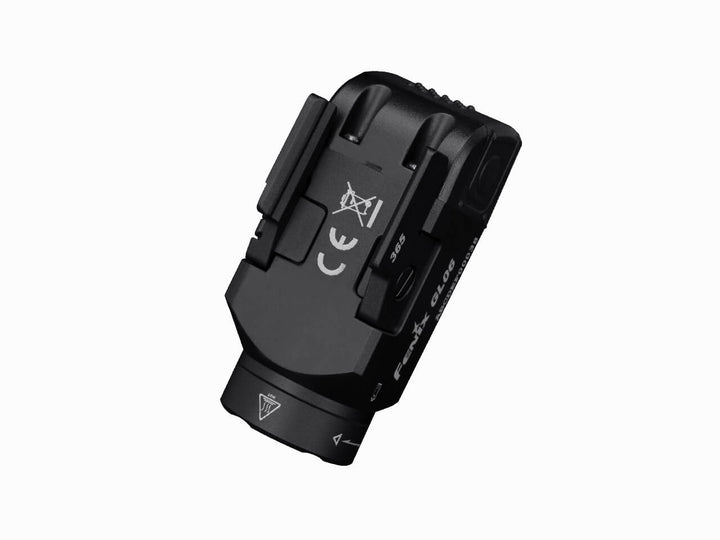 Fenix GL06 365 Pocket Pistol Tactical LED Light as viewed from the bottom left