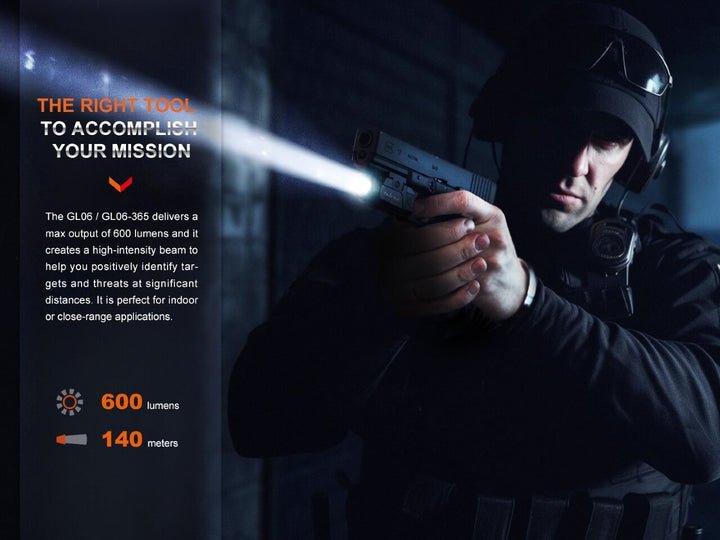 Fenix GL06 Pocket Pistol Tactical LED Light used by a tactical officer