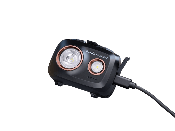 Fenix HL32R-T Trail Running Headlamp plugged in to charge
