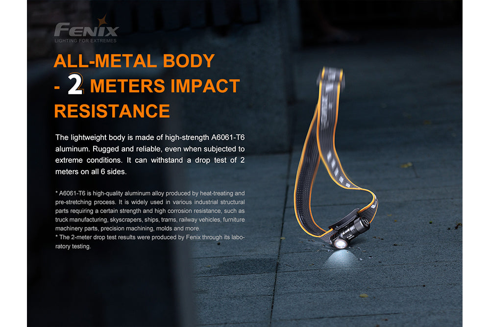 Fenix HM50R V2 LED headlamp dropped on concrete