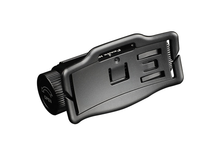 Fenix HM60R LED headlamp as viewed from a back left angle