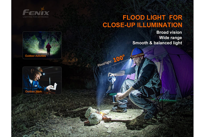 Fenix HM60R LED headlamp floodlight used to cook on a campt stove