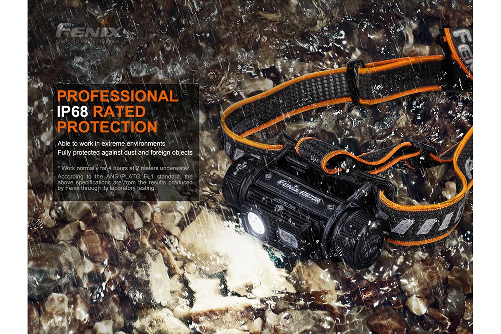 Fenix HM70R rechargeable headlamp under water