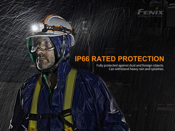 Fenix HP16R Rechargeable Headlamp used in the rain
