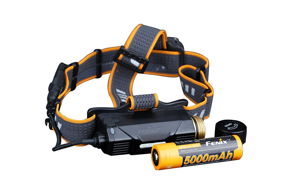Fenix HP25R V2 headlamp battery pack with battery removed