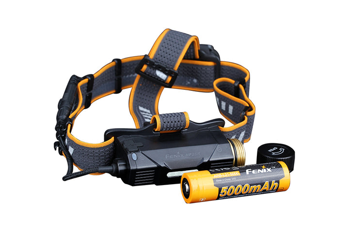 Fenix HP25R V2 headlamp battery pack with battery removed