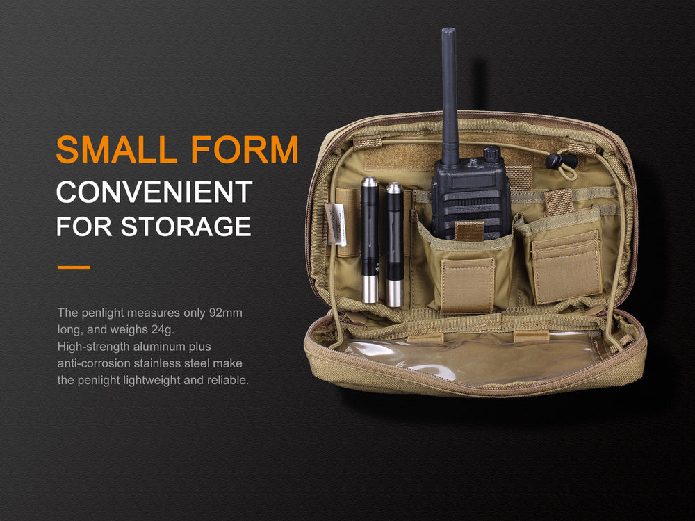 Fenix LD02 V2 Penlight in a storage bag