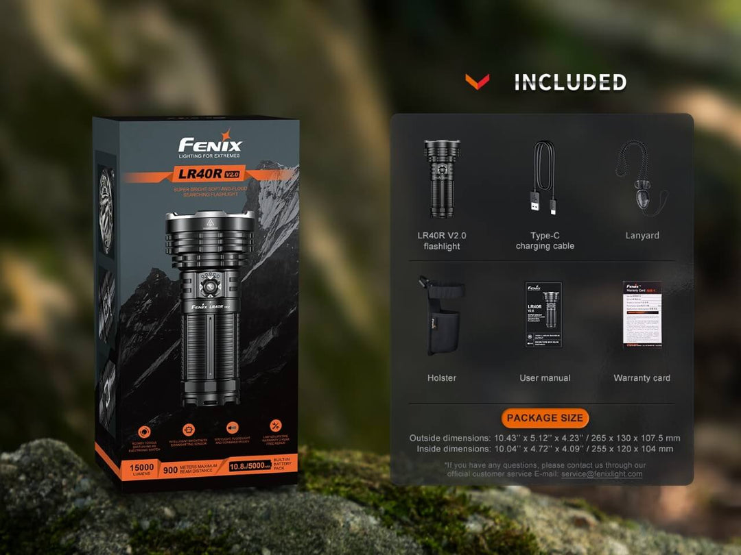 fenix 15000 flashlight Fenix LR40R V2.0 Rechargeable LED Searchlight – Fenix Store