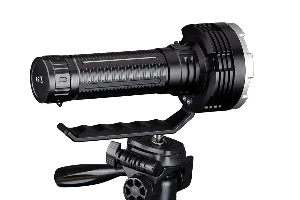 Fenix LR80R rechargeable LED searchlight on a tripod