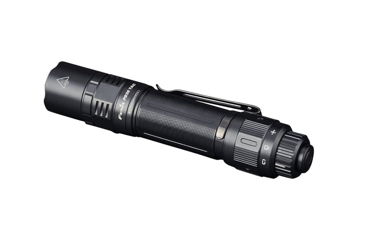 Fenix PD36 TAC Tactical Flashlight viewed from the top
