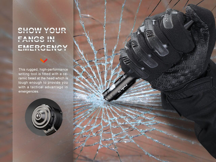 Fenix T6 Tactical Pen Light used to break glass 