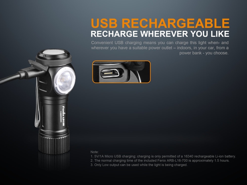 Fenix LD15R Right-Angled Rechargeable LED Flashlight