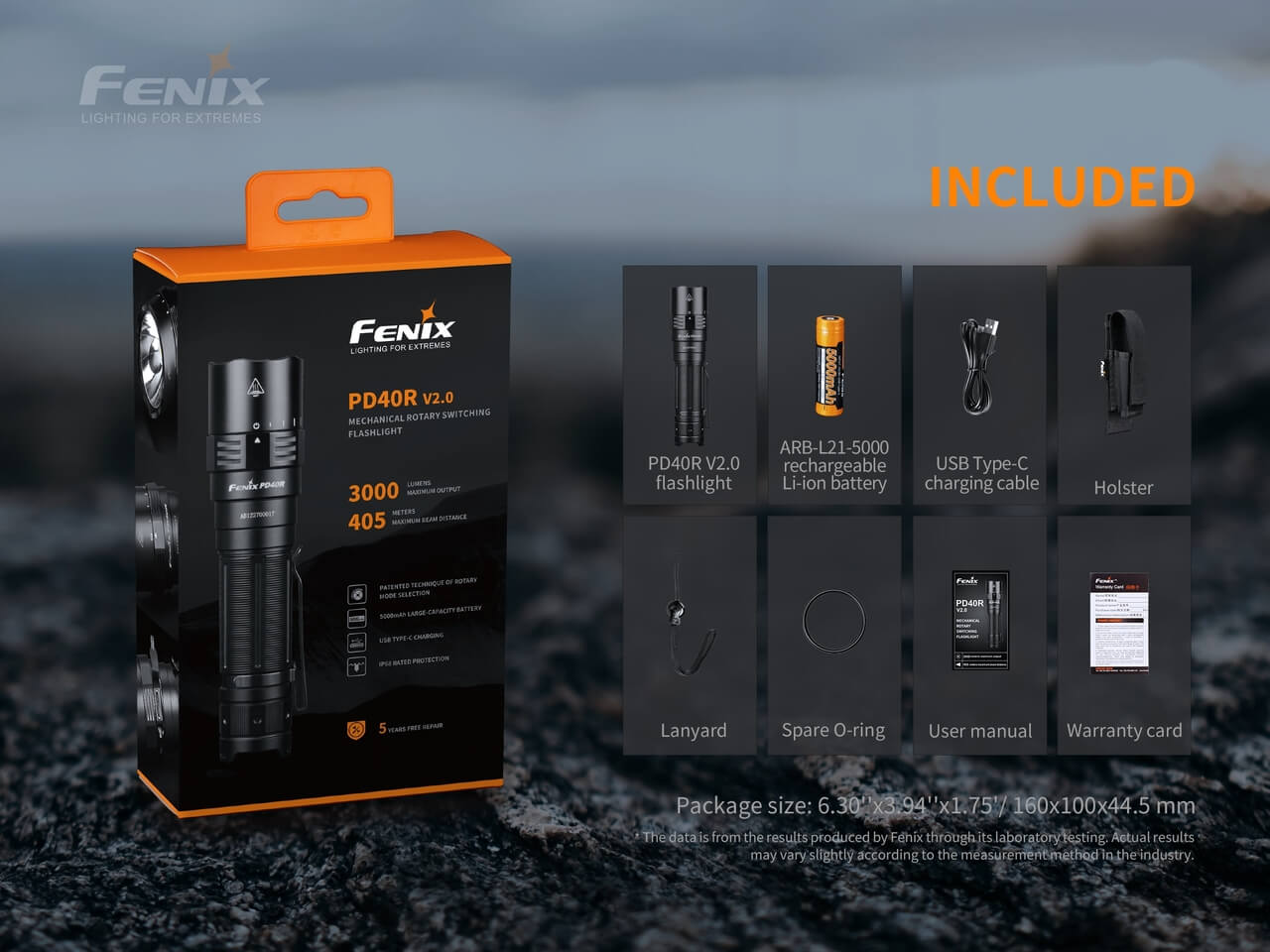 Fenix PD40R V2.0 LED Flashlight - 3000 Lumens