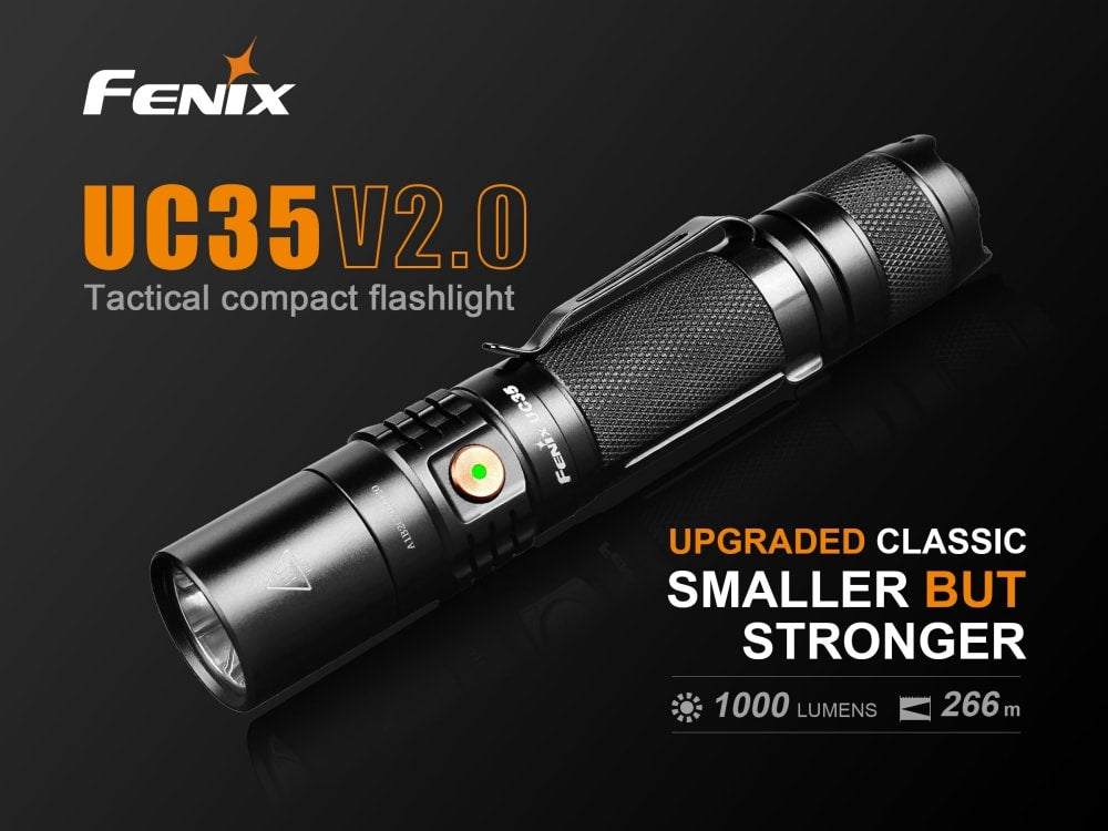 best rechargeable 1000 lumen fenix compact flashlight UC35 V2.0 or outdoor adventure. Fenix TK05R Compact Tactical EDC