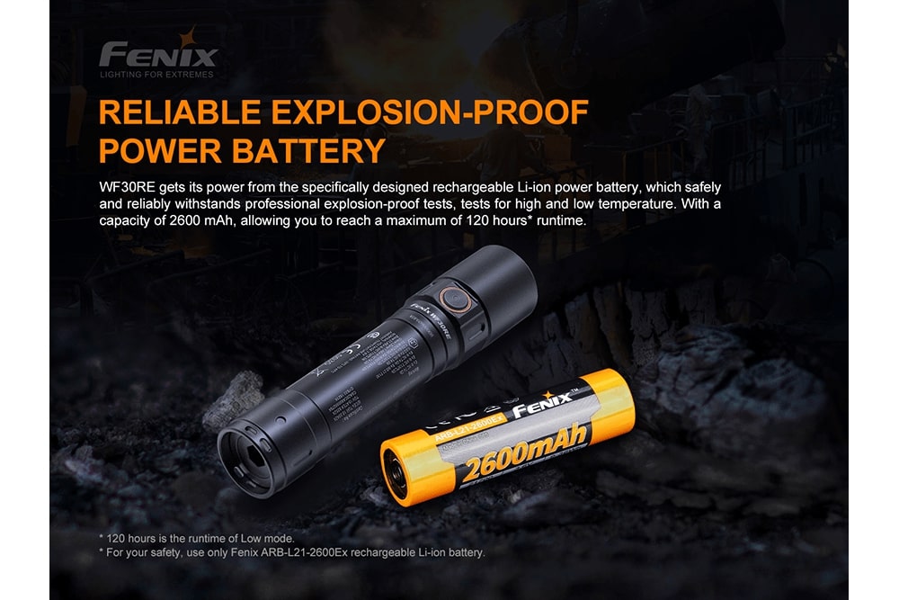 Fenix WF30RE Intrinsically Safe Flashlight - 280 Lumens