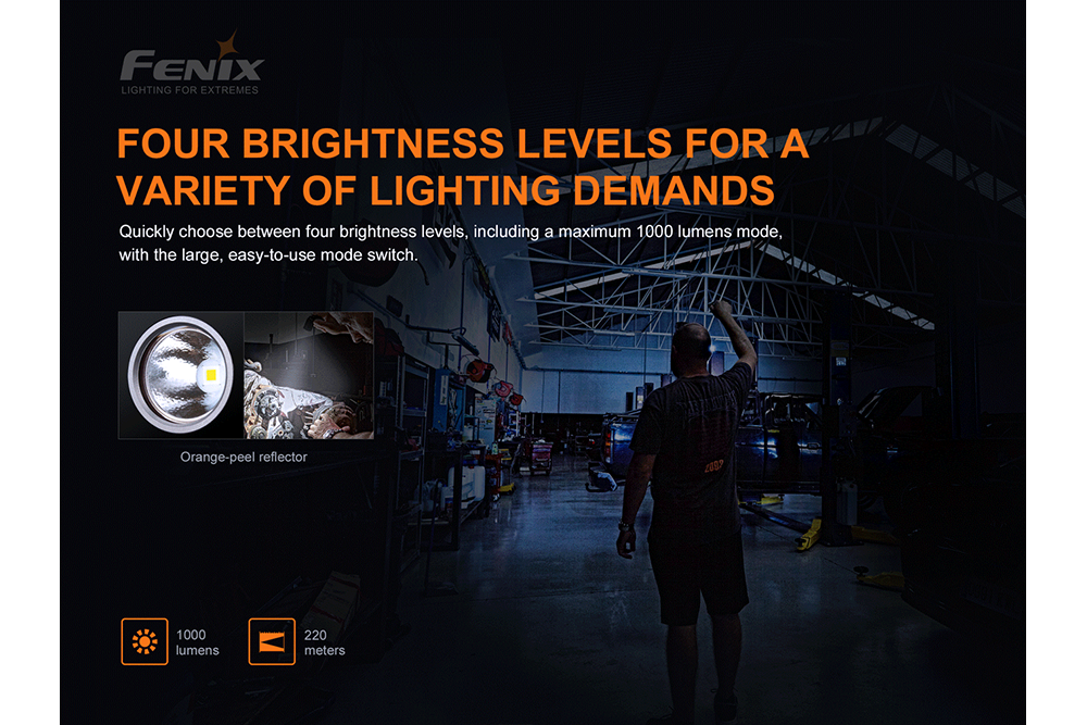 Fenix WT25R Adjustable Head LED Flashlight - 1000 Lumens