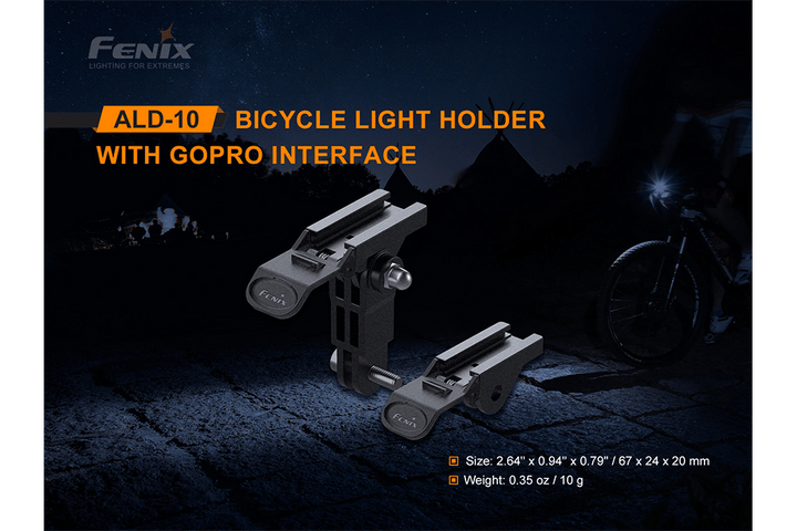 Fenix ALD-10 Bike Light Holder with GoPro Interface - Fenix Store