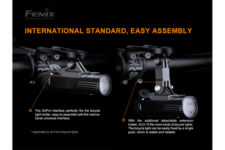 Fenix ALD-10 Bike Light Holder with GoPro Interface - Fenix Store