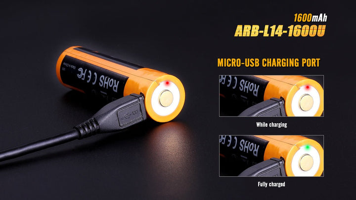 Fenix ARB-L14-1600U 1.5V USB Rechargeable Li-ion AA Battery - Fenix Store
