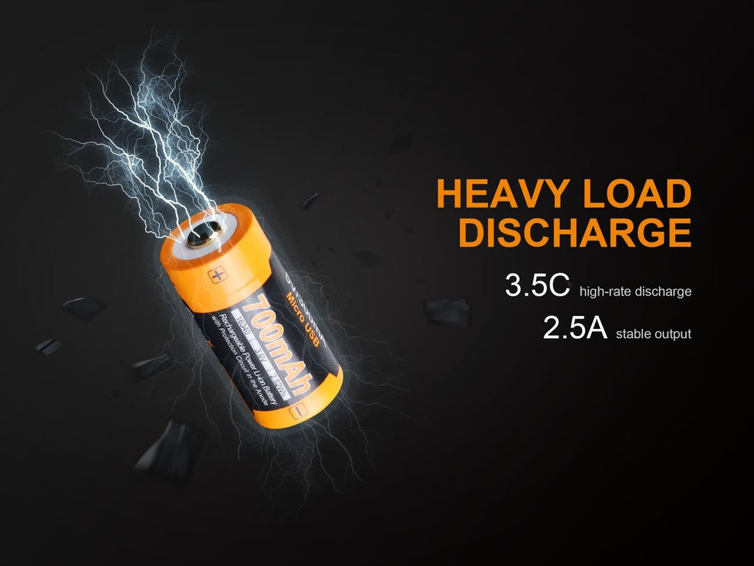 Fenix ARB-L16-700UP USB Rechargeable 16340 Battery - Fenix Store