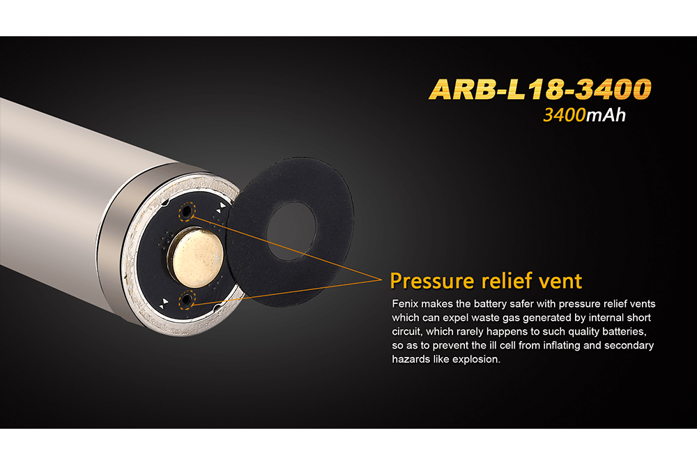 Fenix ARB-L18-3400mAh Rechargeable 18650 Battery - Fenix Store