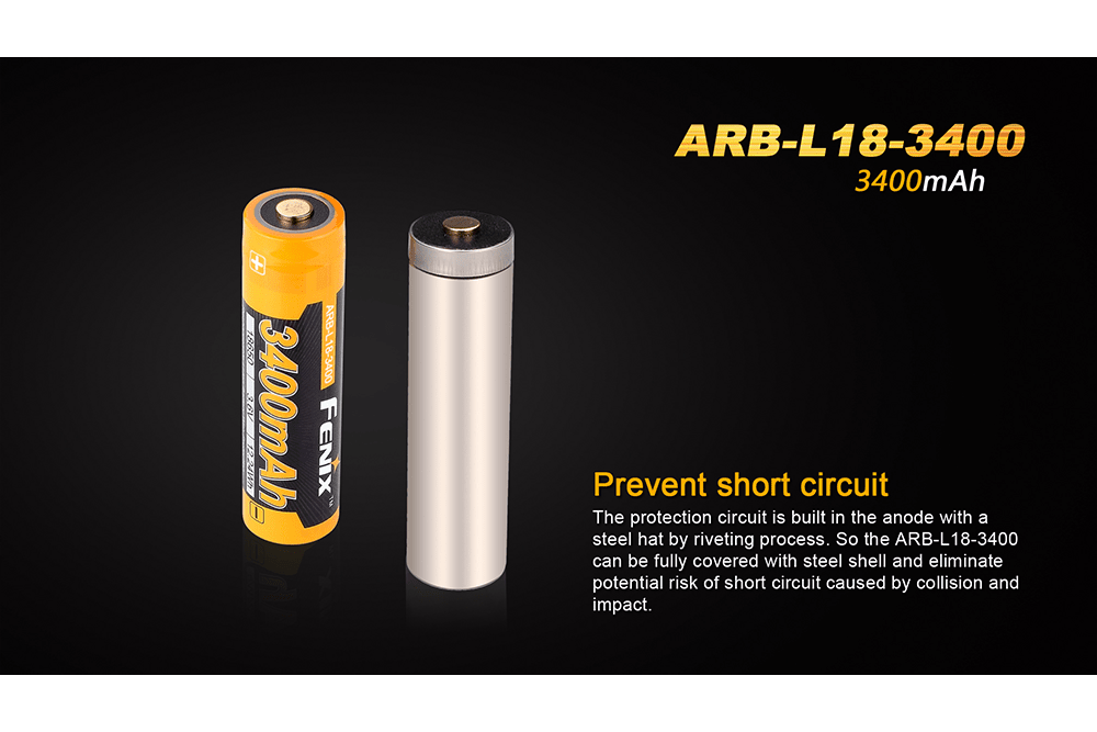 Fenix ARB-L18-3400mAh Rechargeable 18650 Battery - Fenix Store