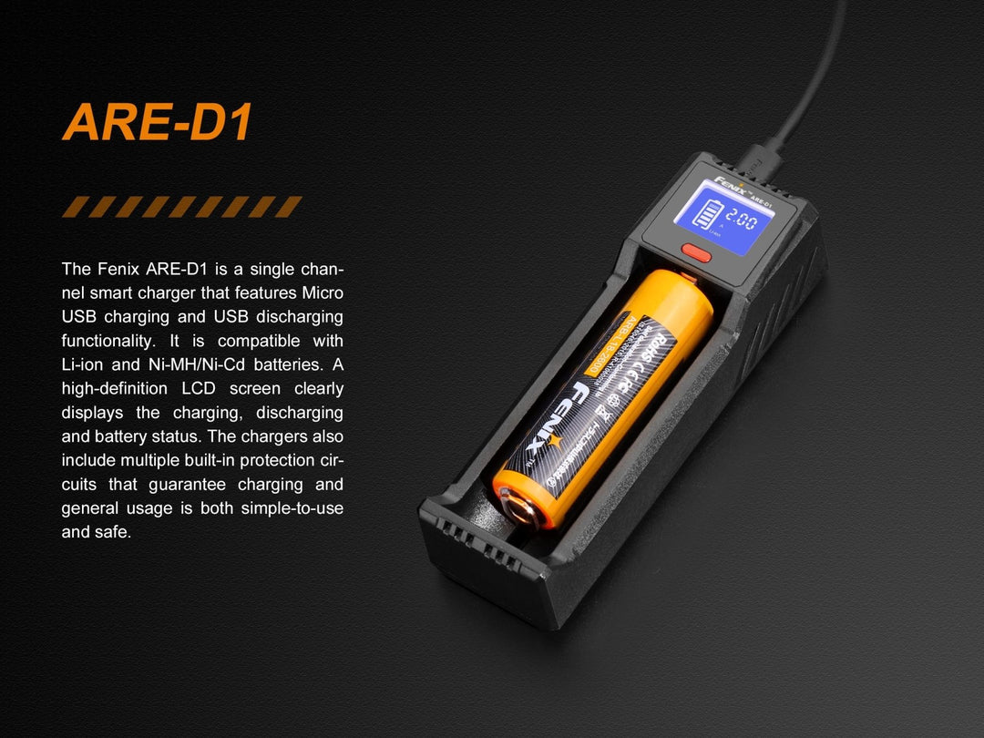 Fenix ARE-D1 Single Channel Smart Battery Charger - Fenix Store