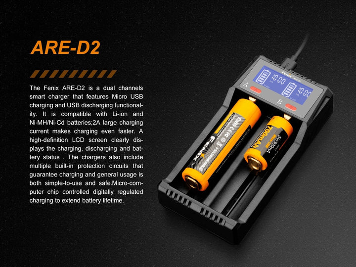 Fenix ARE-D2 Dual Channel Smart Battery Charger - Fenix Store