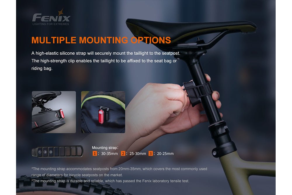 Fenix BC05R V2.0 Rechargeable Bicycle Tail Light - Fenix Store