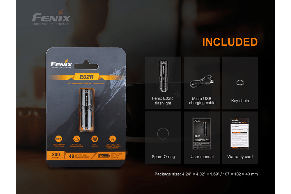 Fenix E02R LED Keychain Light - Discontinued - Fenix Store