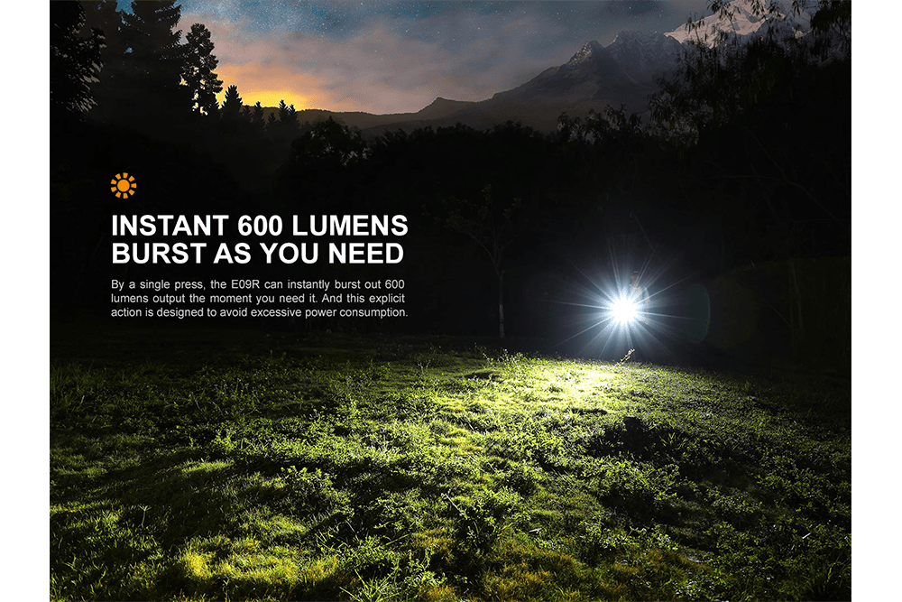 Fenix E09R Rechargeable High-Output Flashlight - 600 Lumens - Fenix Store